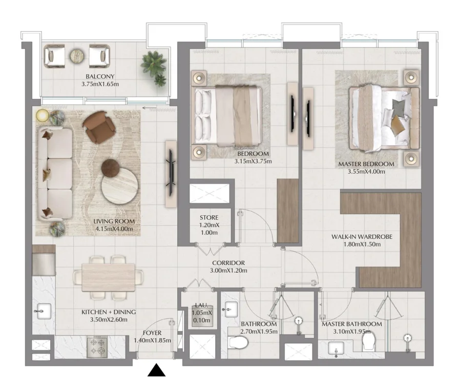2 BR — 2 Bedroom Type 3B