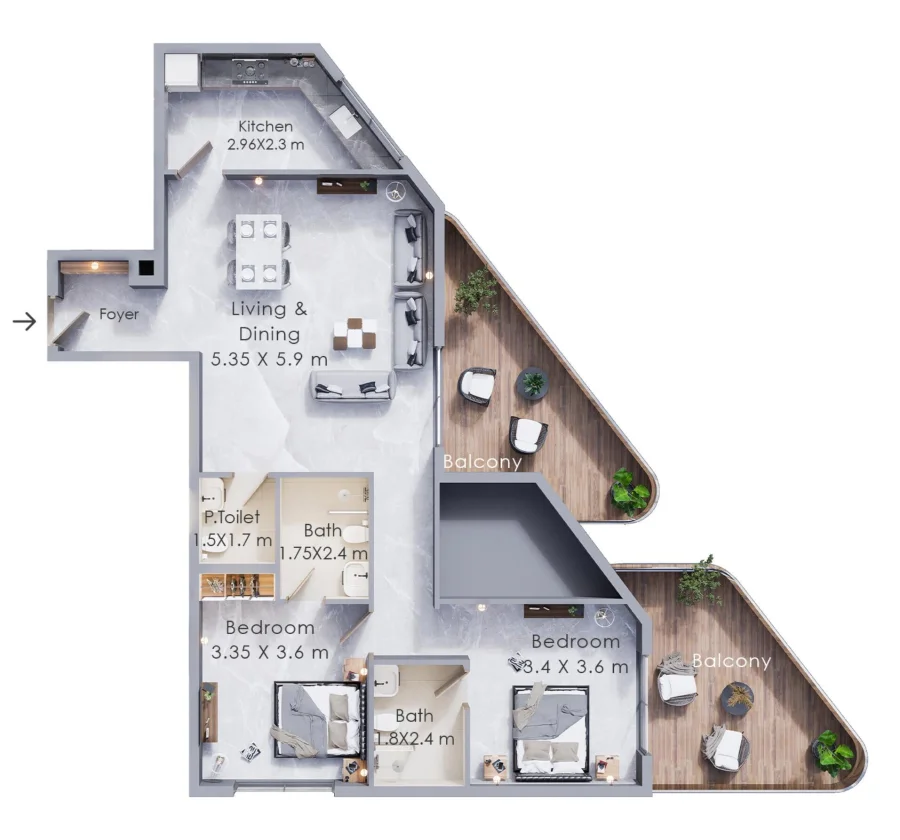 2 BR — 2 Bedroom Type 4