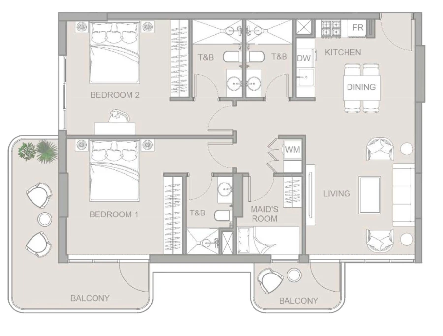 2 BR — 2.5 Bedroom Type A