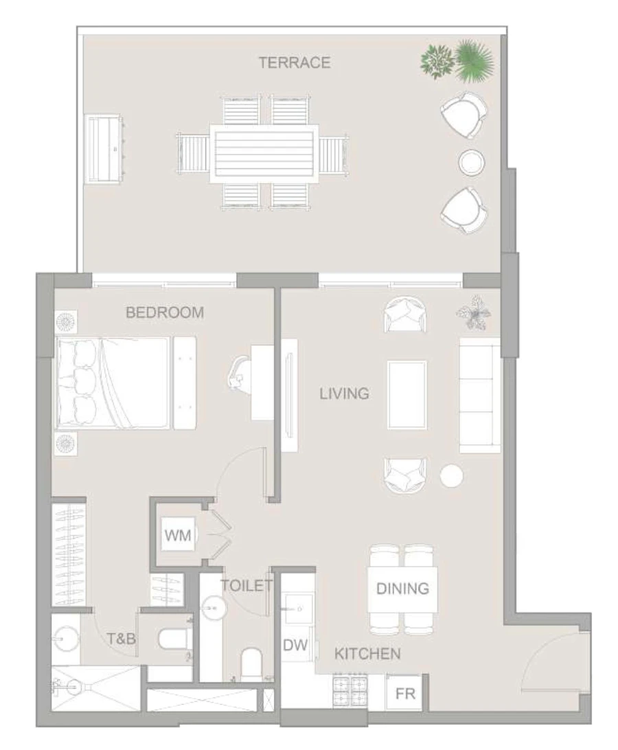 1 BR — 1 Bedroom Type B