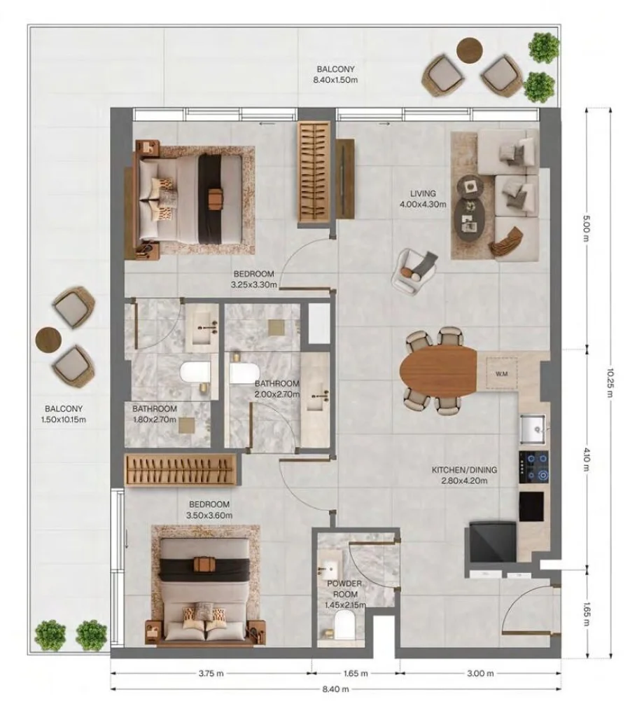 2 BR — 2 Bedroom Type 1A