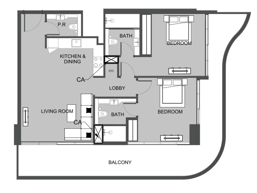 2 BR — 2 Bedroom Type A2