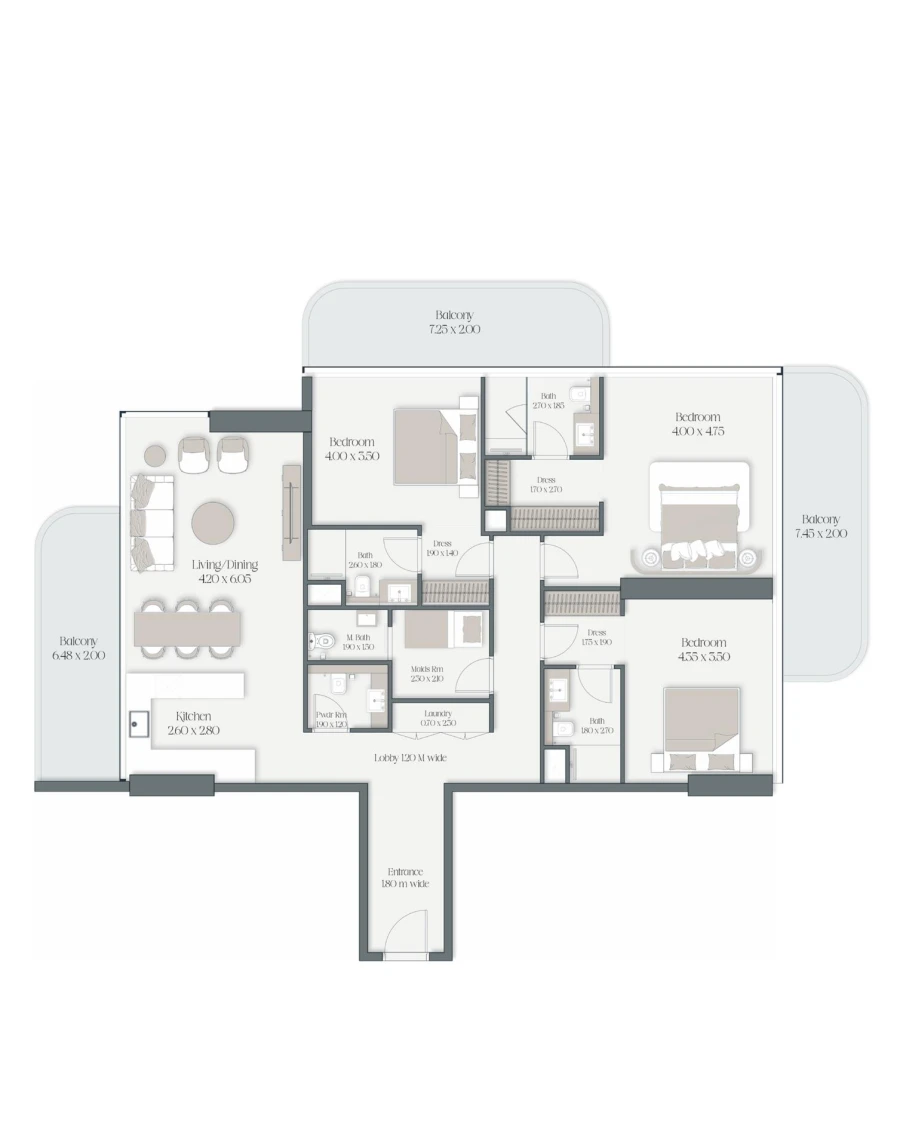 3 BR — 3 Bedroom Type 1