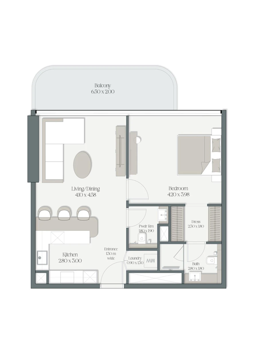 1 BR — 1 Bedroom Type 1