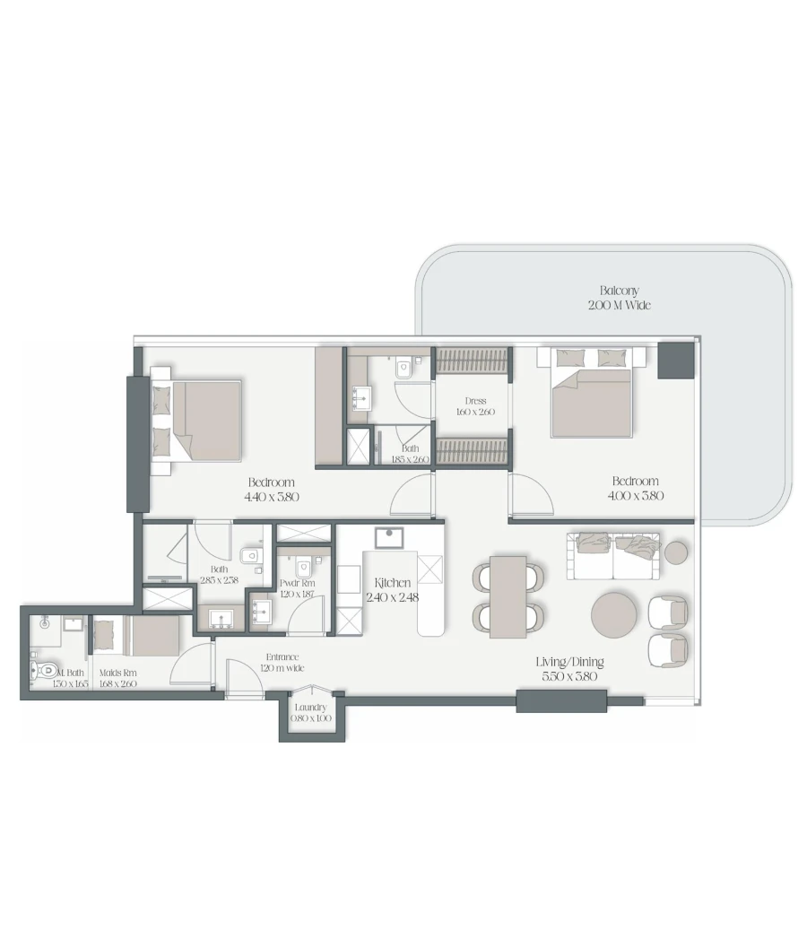 2 BR — 2 Bedroom Type 2