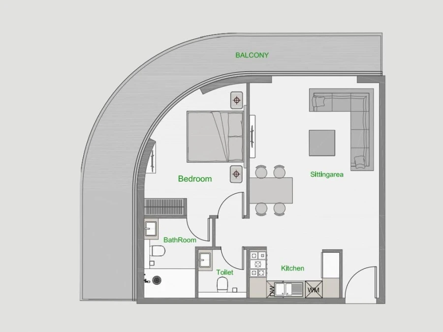 1 BR — 1 Bedroom Type 6