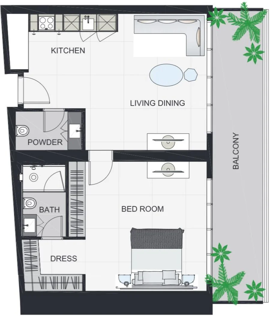 1 BR — 1 Bedroom Type 3