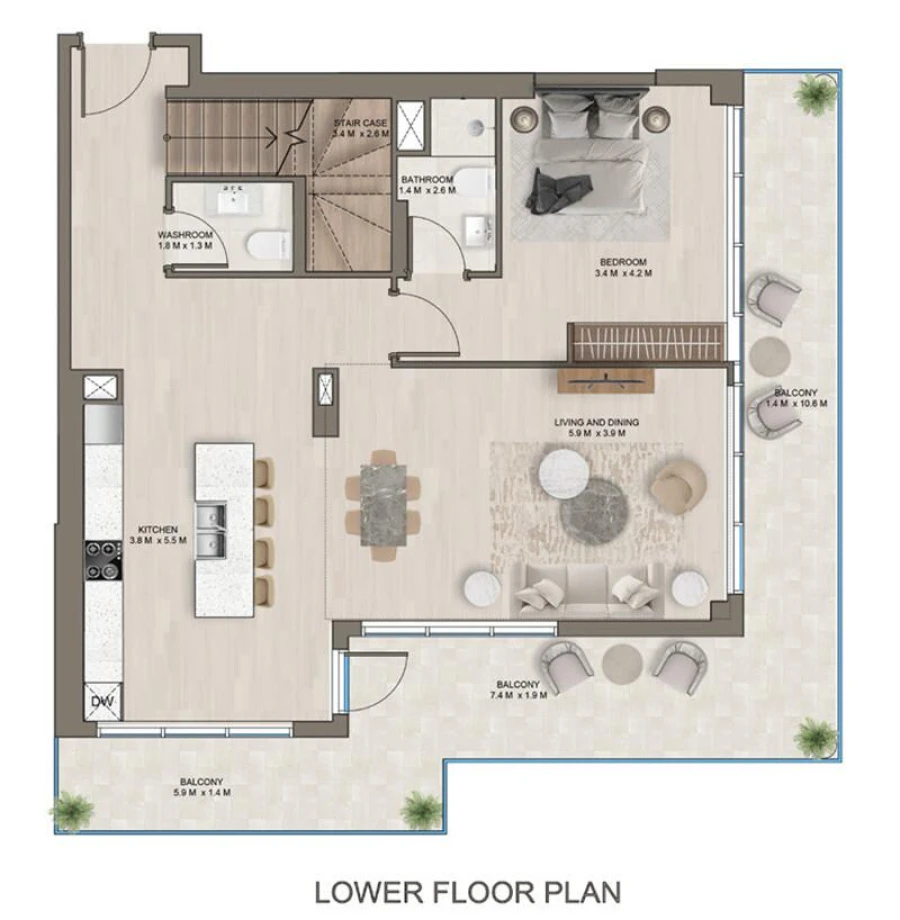 3 BR — 3 Bedroom Duplex Type B