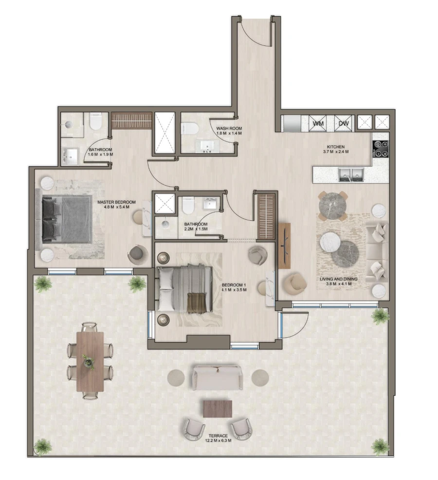 2 BR — 2 Bedroom Type B1
