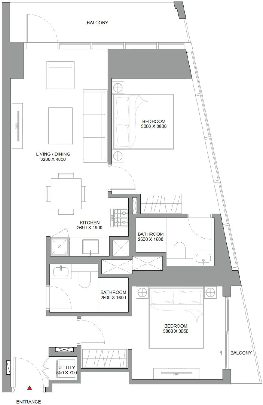 2 BR — 2 Bedroom Type D Variant 1