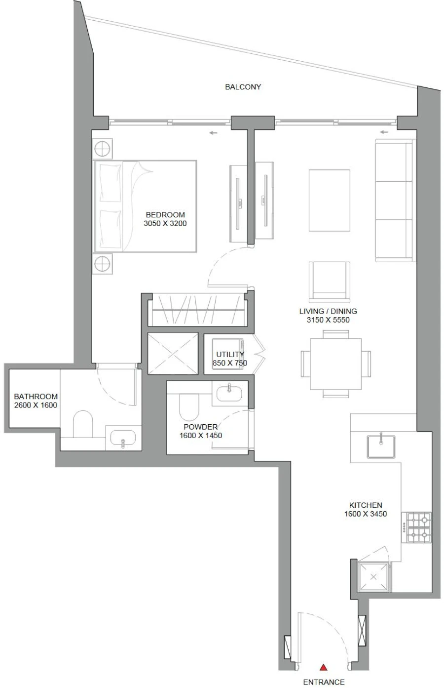 1 BR — 1 Bedroom Type G