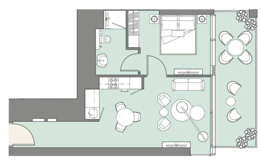1 BR — 1 Bedroom Type B
