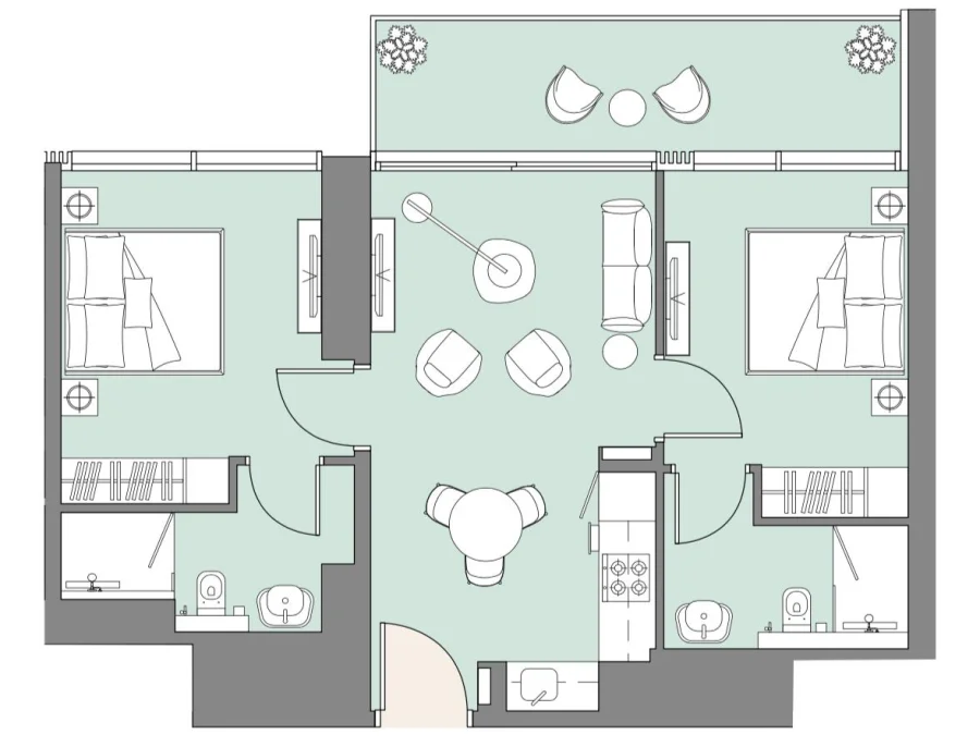 2 BR — 2 Bedroom Type A