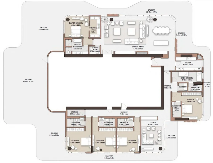 5 BR — 5 Bedroom Penthouse Type A