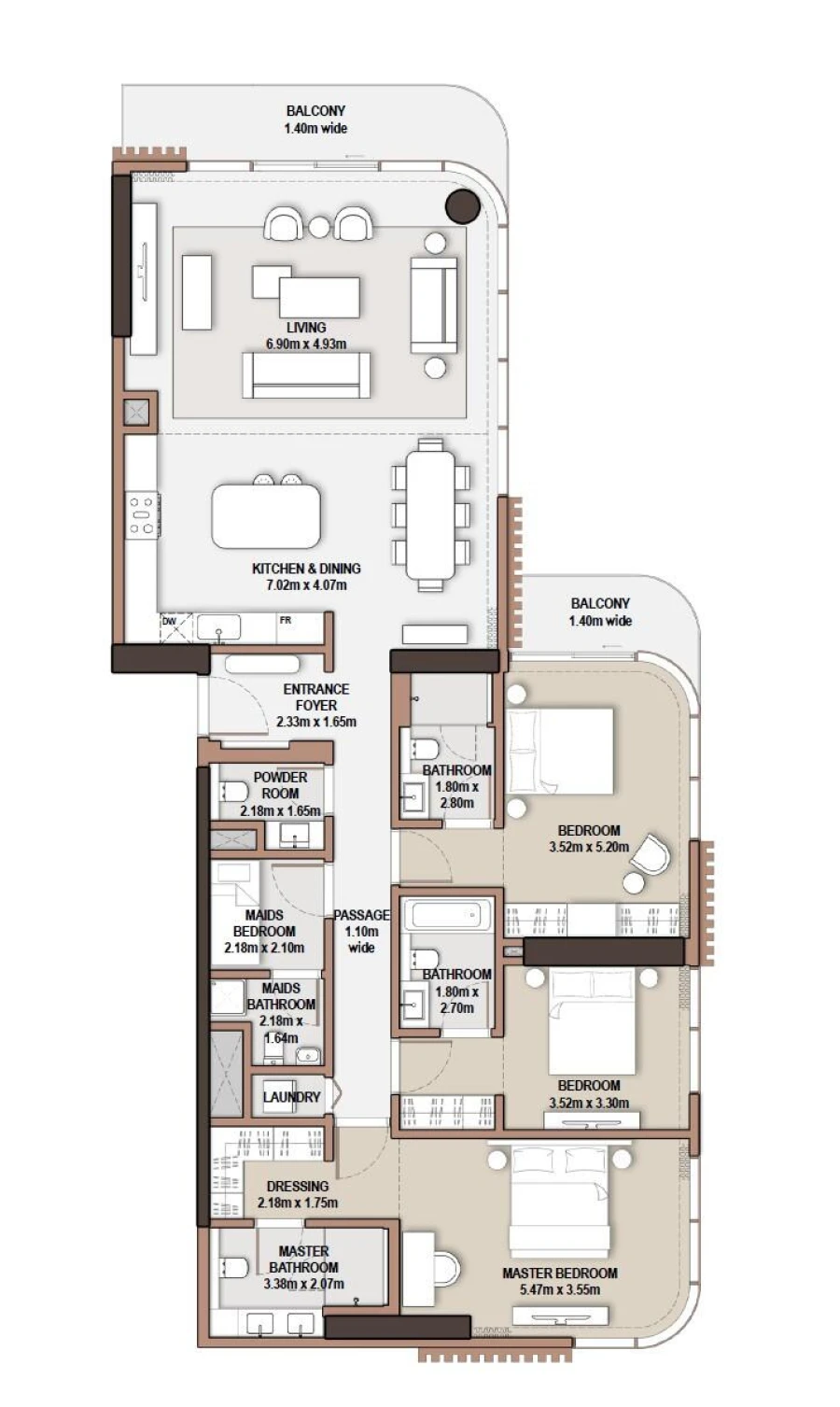 3 BR — 3  Bedroom Type D