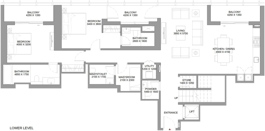4 BR — 4 Bedroom Apartment Type B Duplex