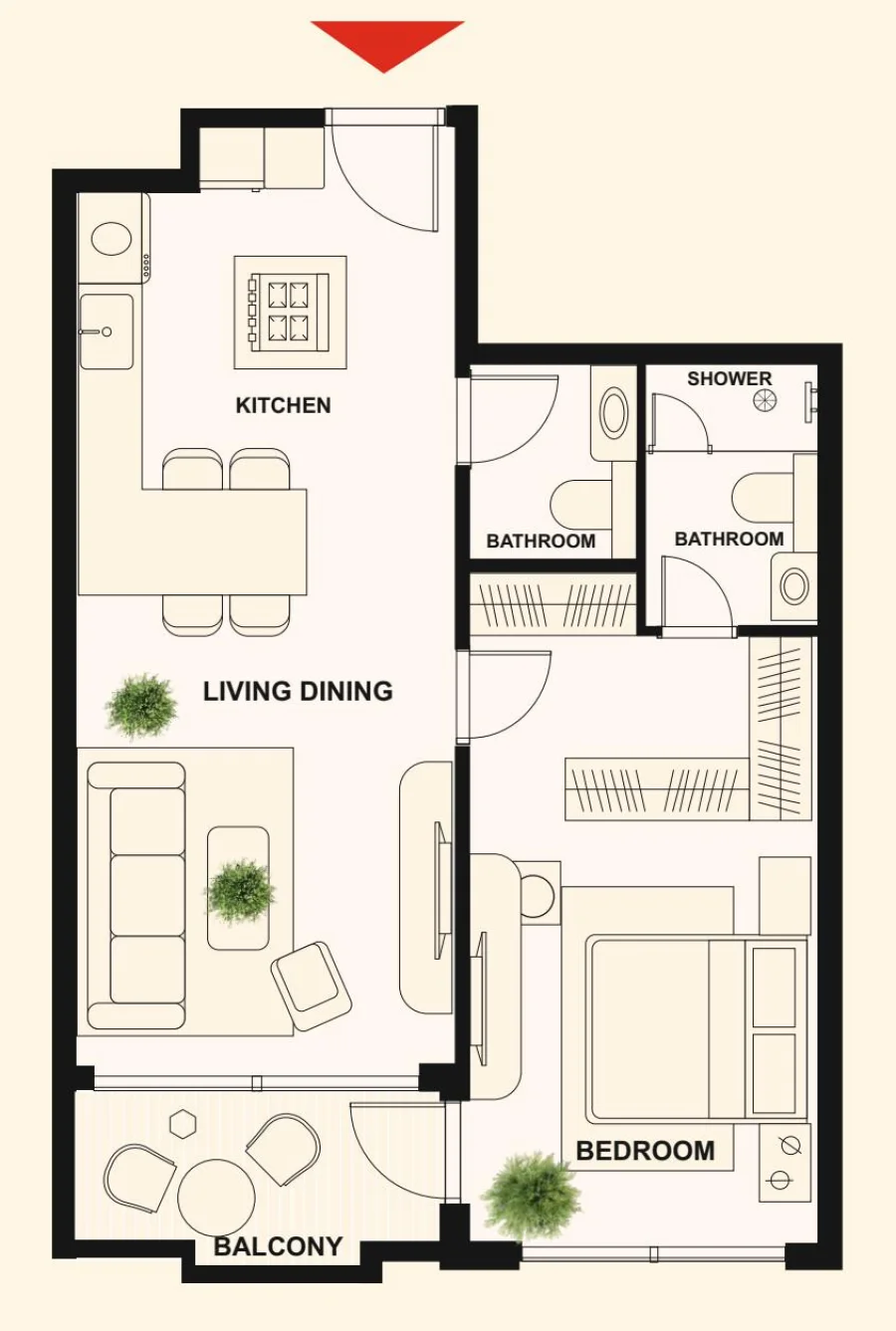 1 BR — 1 Bedroom Type 02