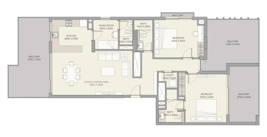2 BR — 2 Bedroom Type G