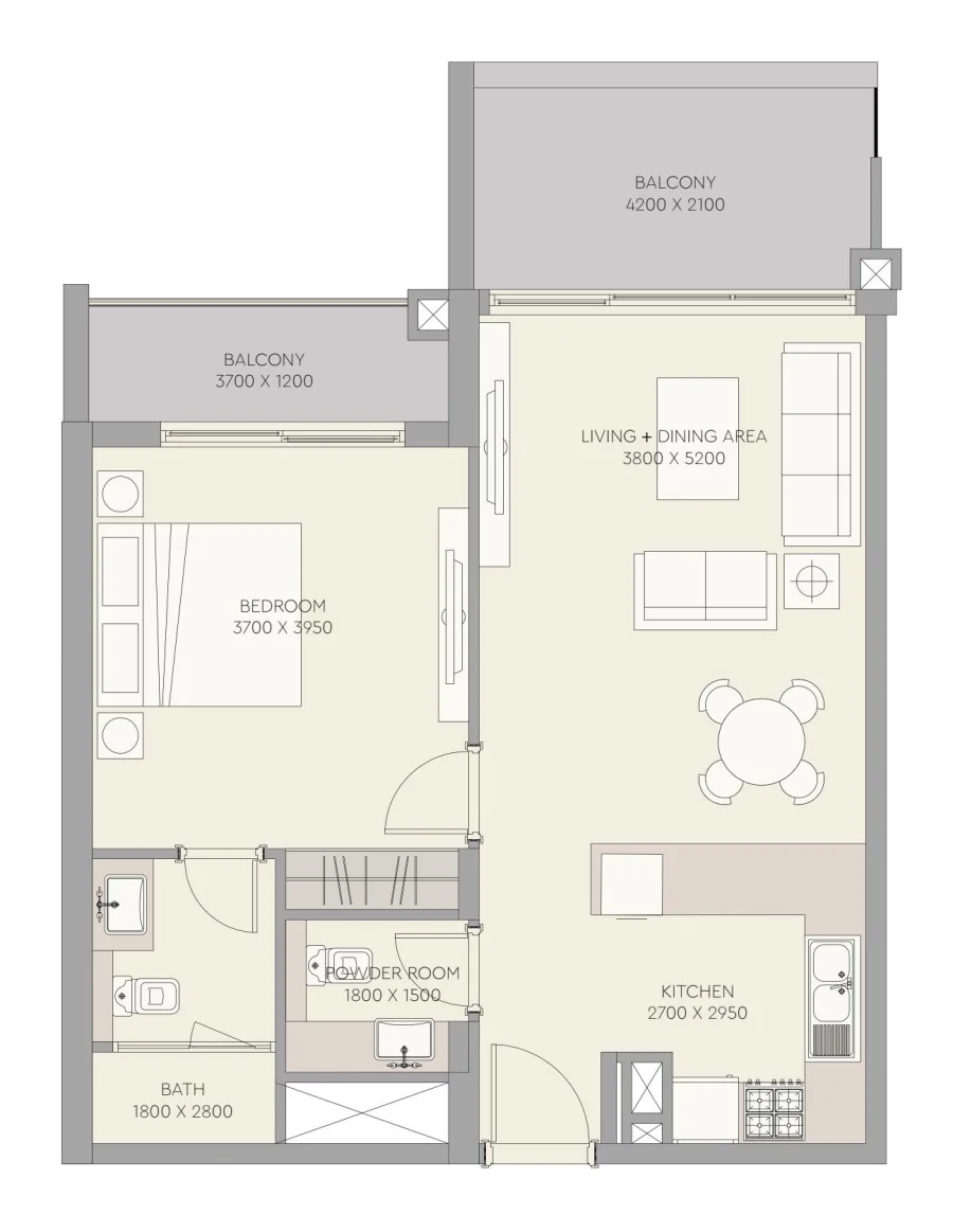 1 BR — 1 Bedroom Type A