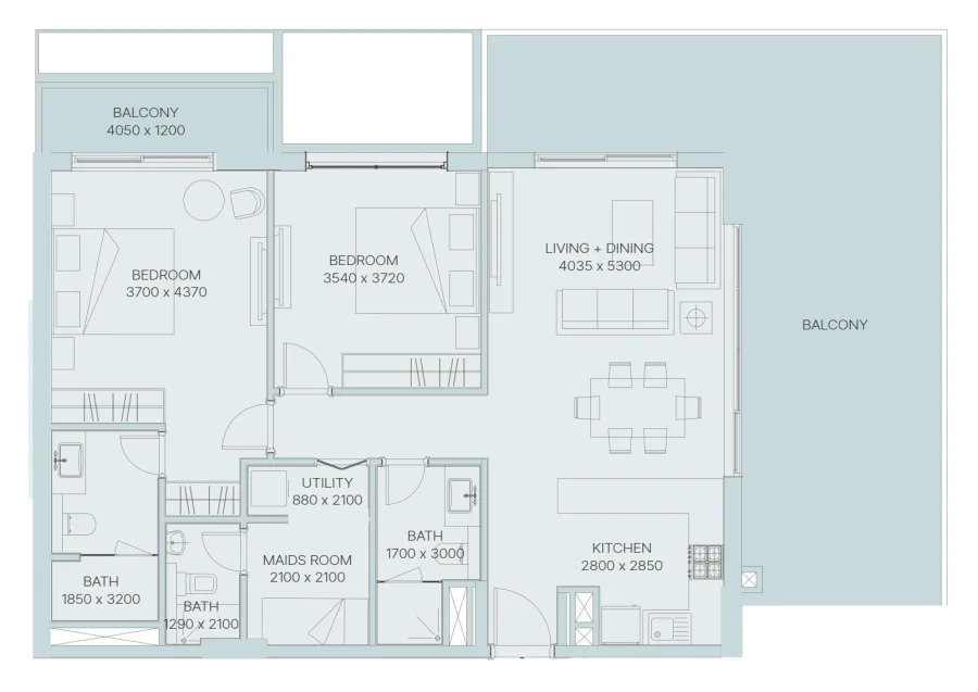 2 BR — 2 Bedroom Type A