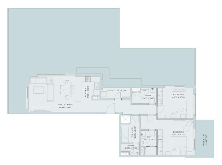 2 BR — 2 Bedroom Type M