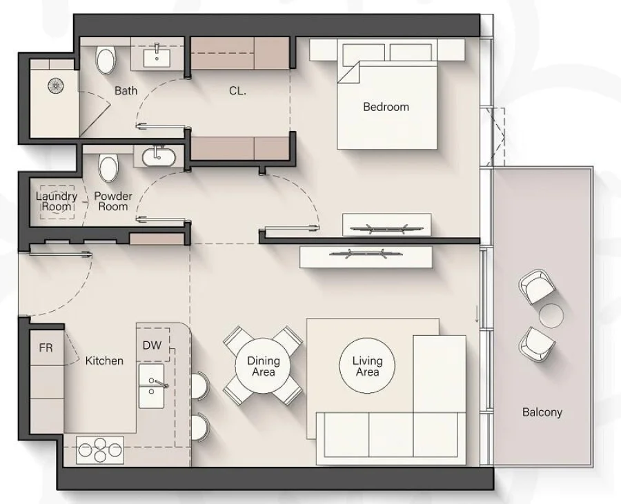 1 BR — 1 Bedroom Type A