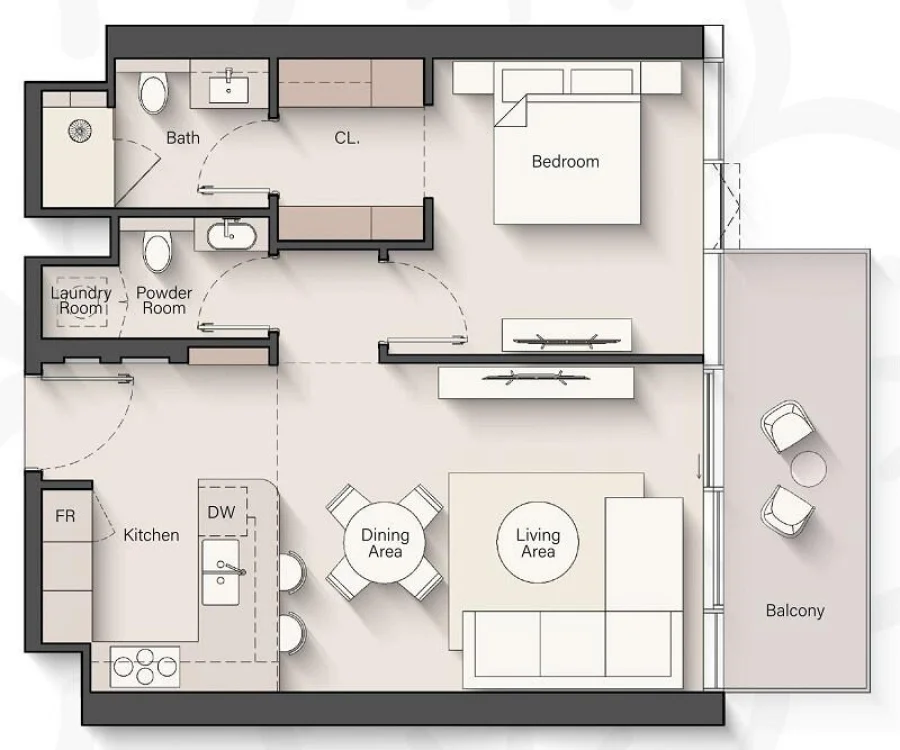 1 BR — 1 Bedroom Type A