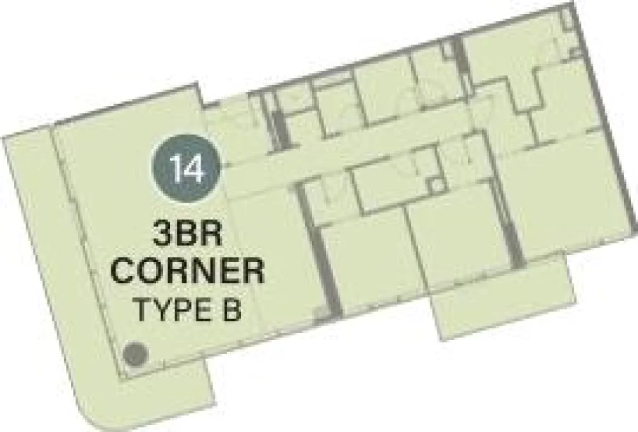 3 BR — 3 Bedroom Corner Type B