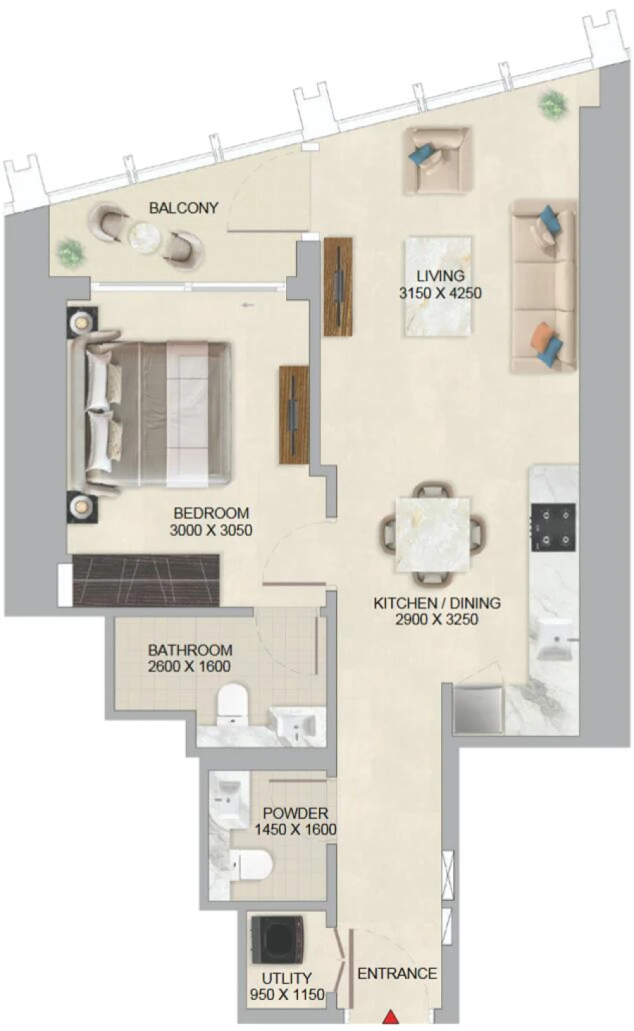 1 BR — 1 Bedroom Type A