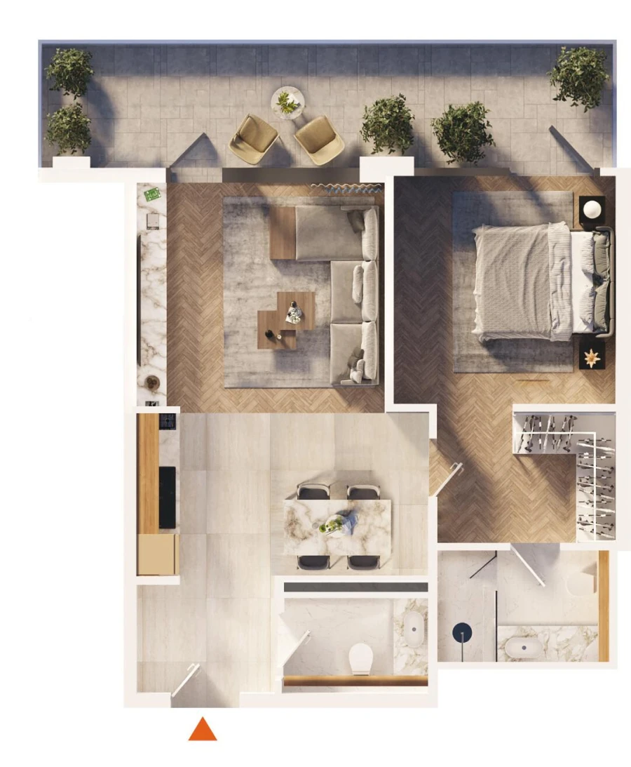 1 BR — 1 Bedroom Type 7