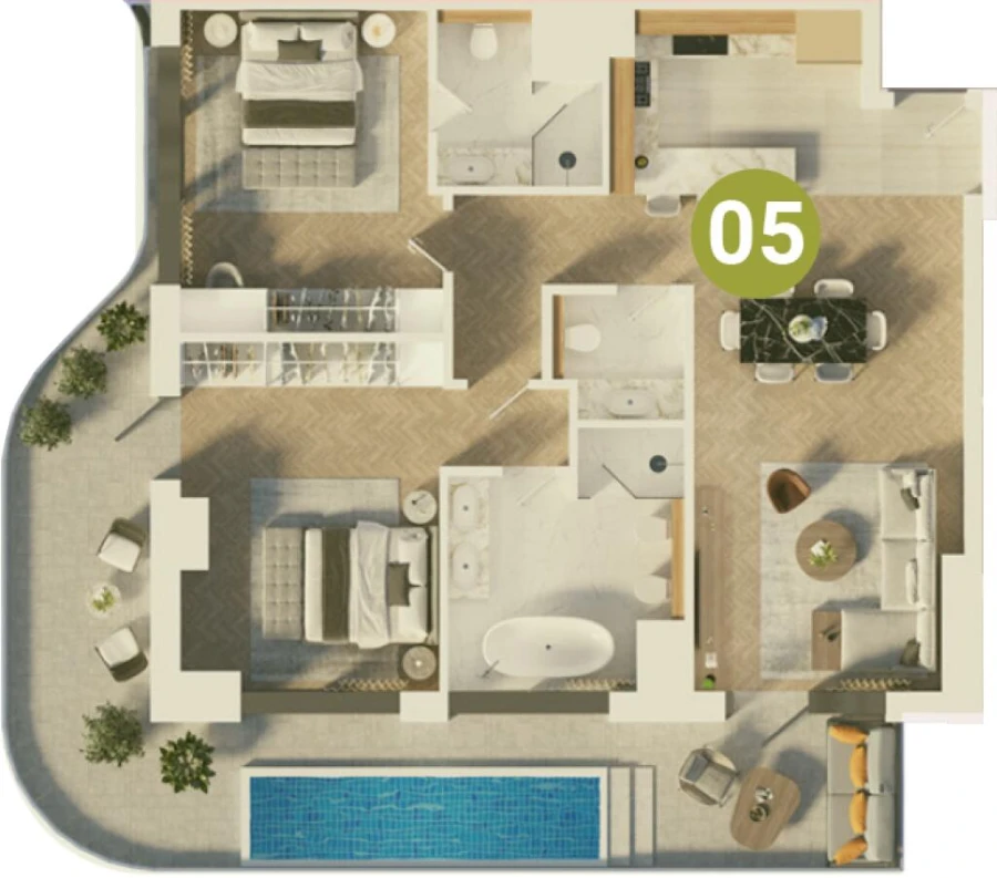 2 BR — 2 Bedroom Type 1