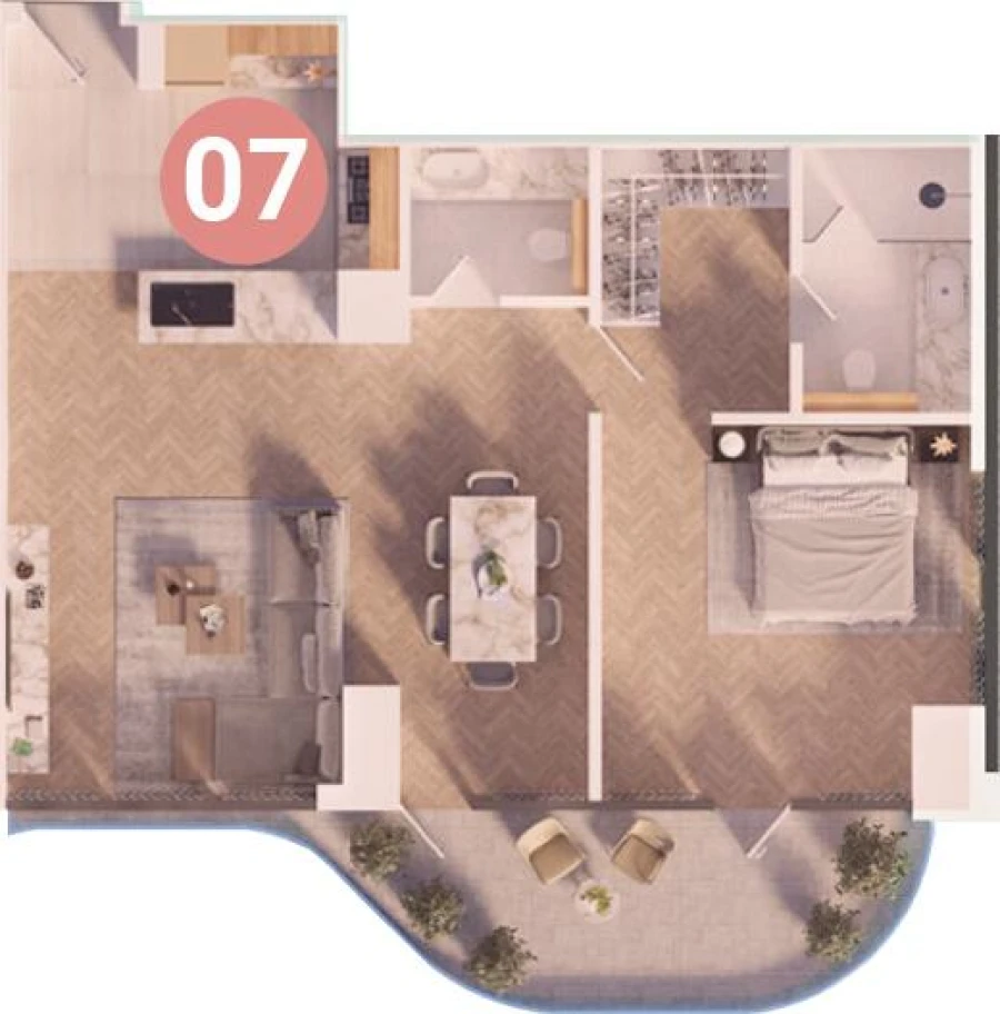 1 BR — 1 Bedroom Type 6