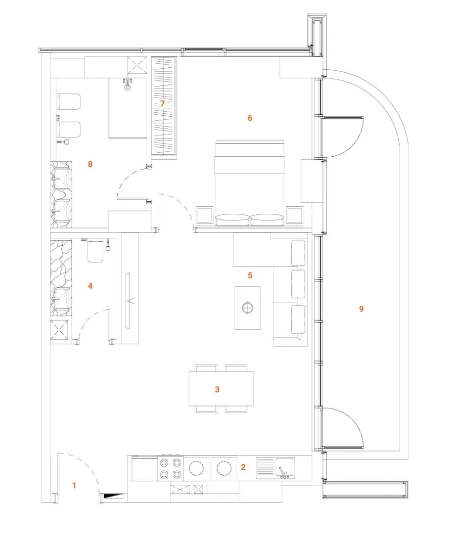 1 BR — One Bedroom Type eight