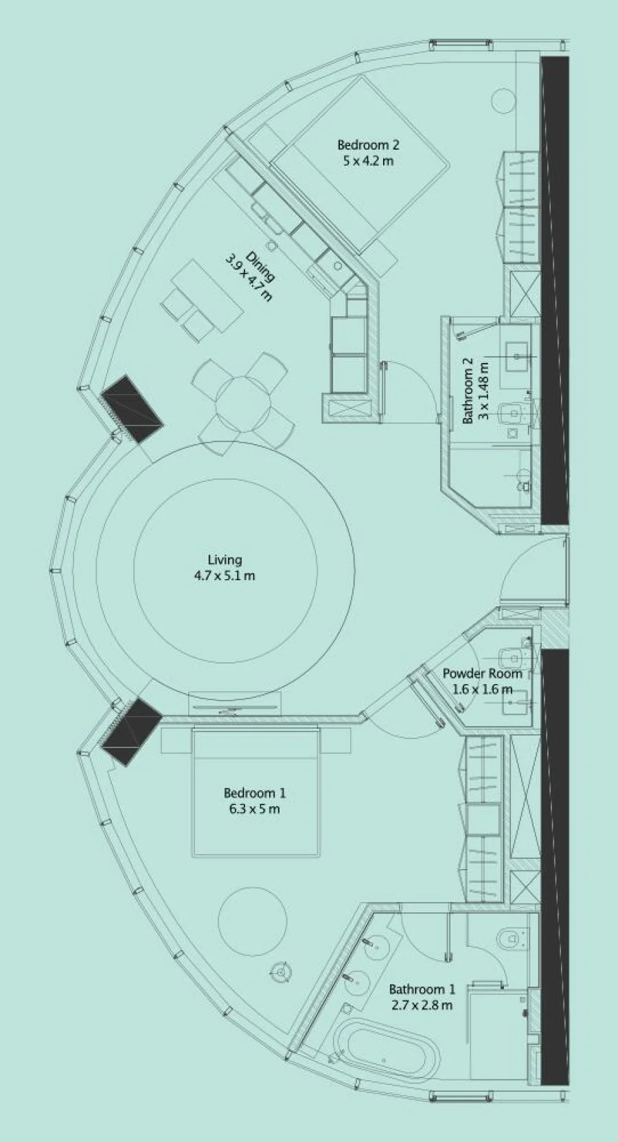 2 BR — Two bedroom 01