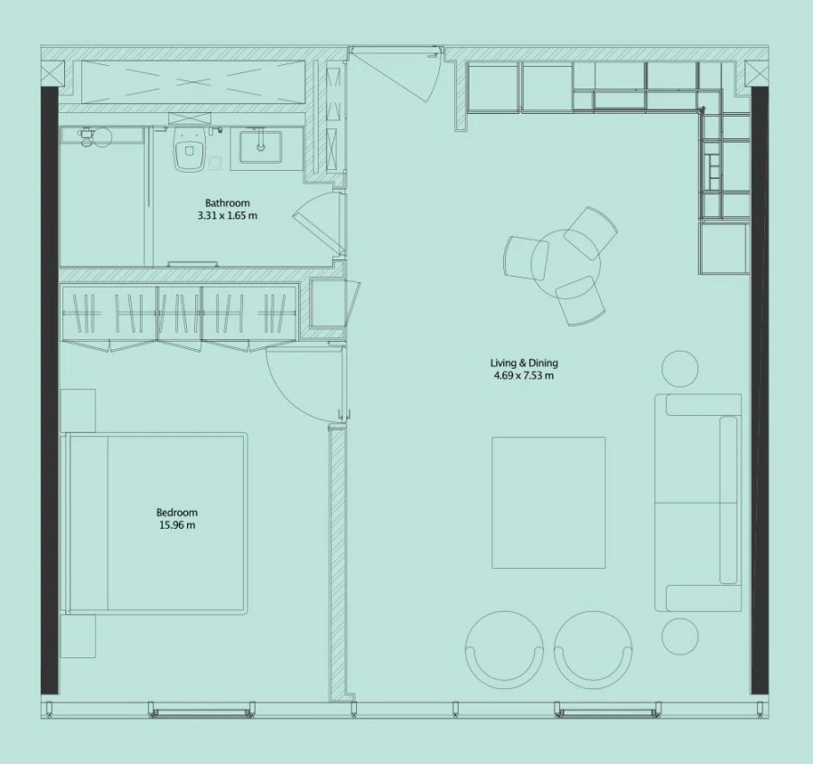 1 BR — One bedroom