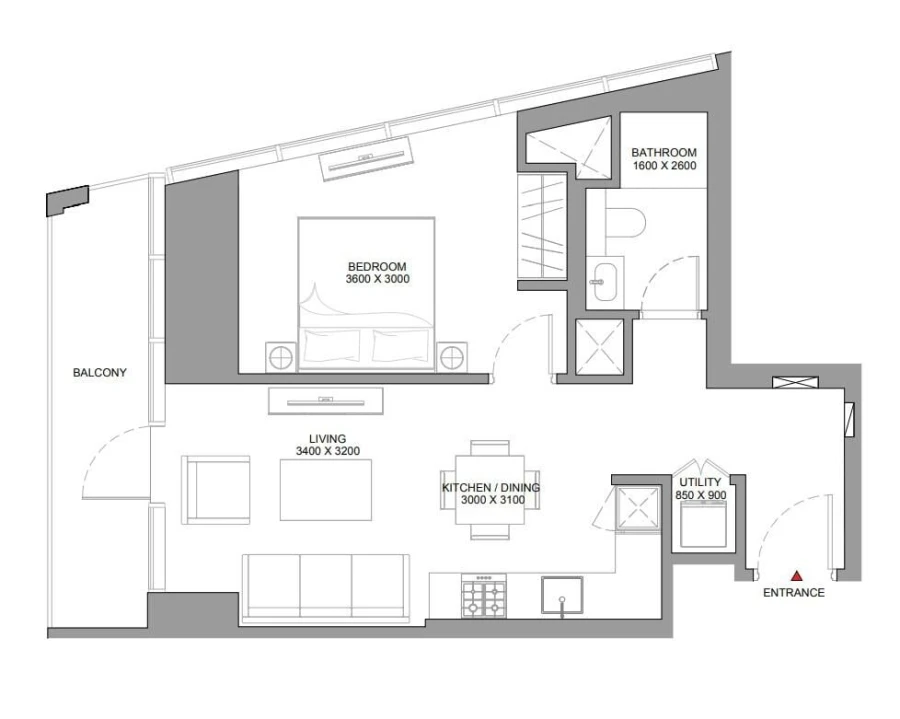 1 BR — 1 Bedroom C-1