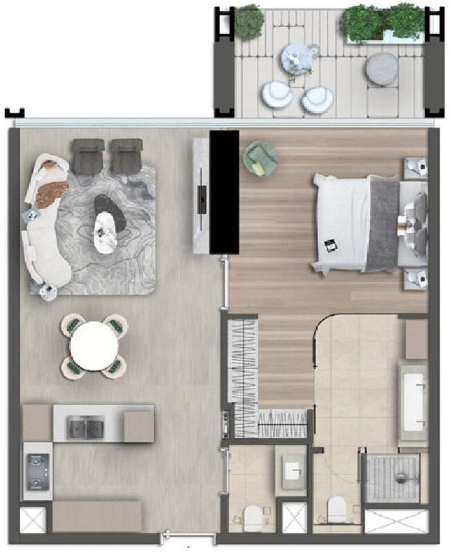 1 BR — 1 Bedroom Type C