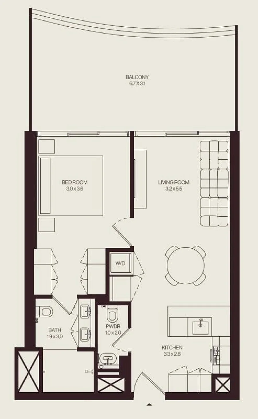 1 BR — 1 Bedroom Type 1