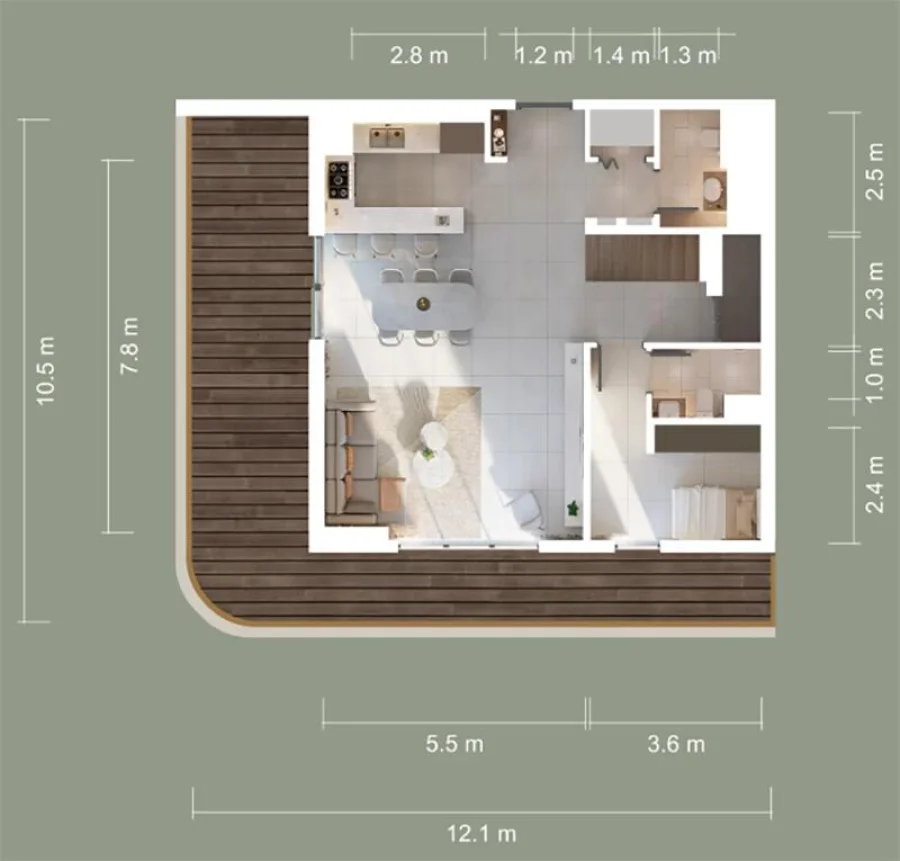 3 BR — 3 Bedroom Duplex + Maid room
