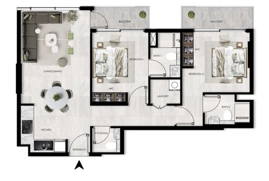 2 BR — 2 Bedroom Type A