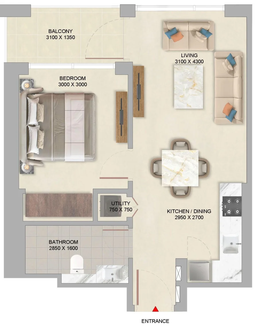 1 BR — 1 Bedroom Type A