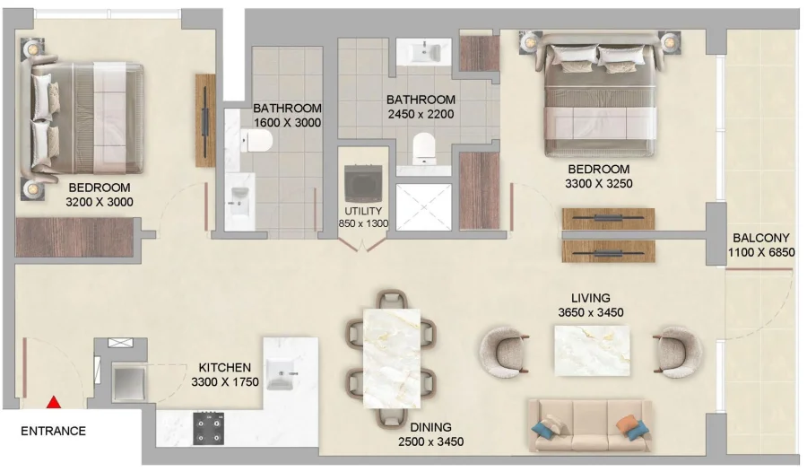 2 BR — 2 Bedroom Type A