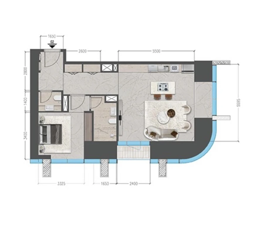 1 BR — 1 Bedroom 2