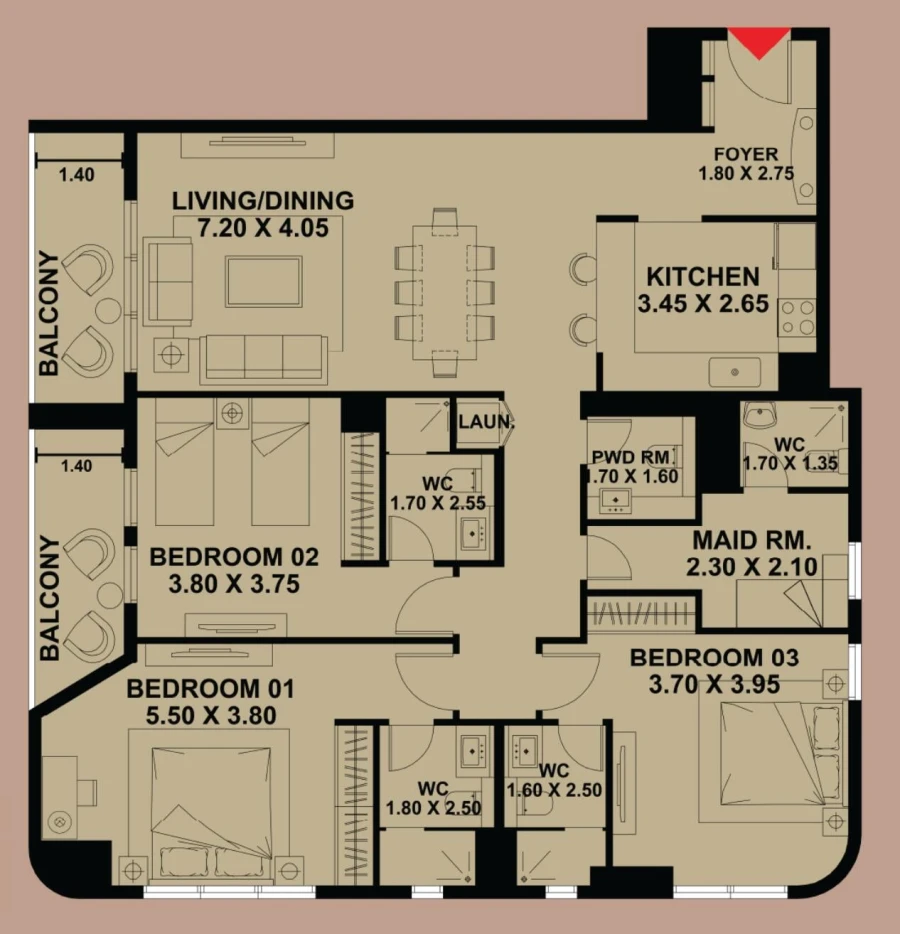 3 BR — 3 Bedroom