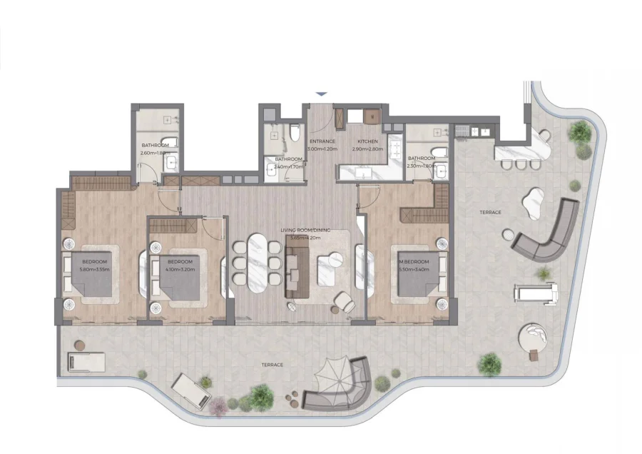 3 BR — 3 Bedroom Type A