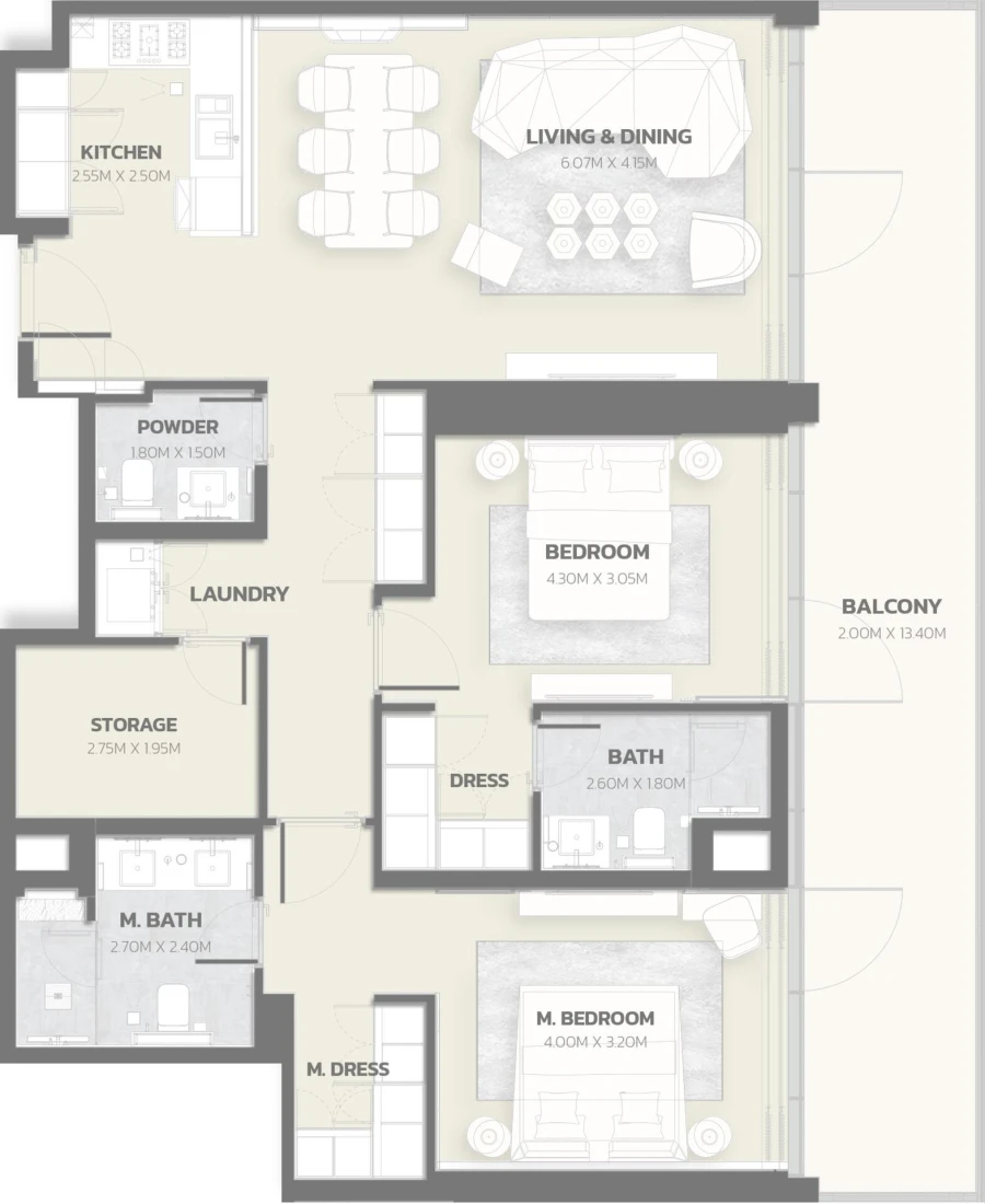 2 BR — 2 Bedroom Type 2