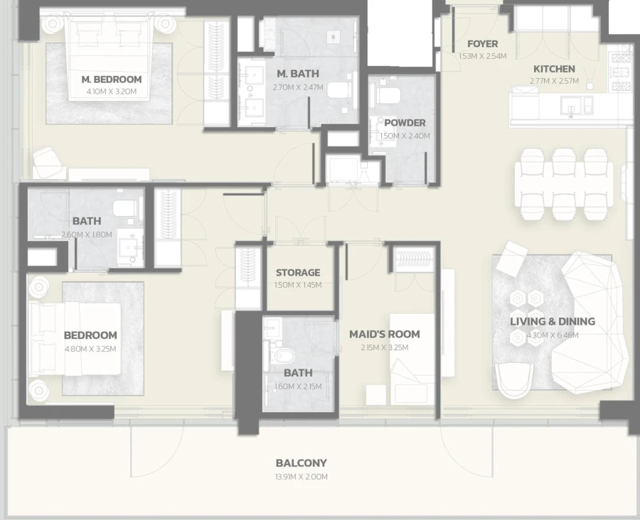 2 BR — 2 Bedroom Type 7