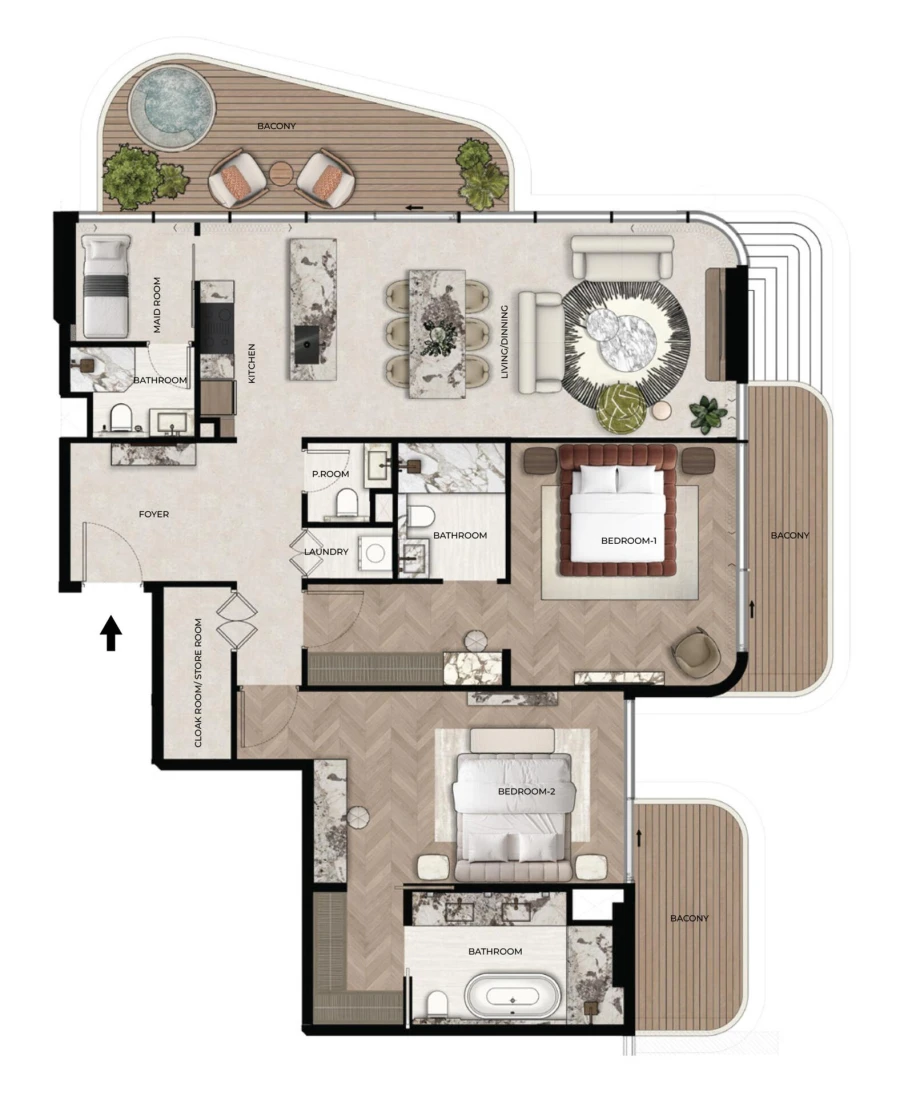 2 BR — 2 Bedroom Type 01-2