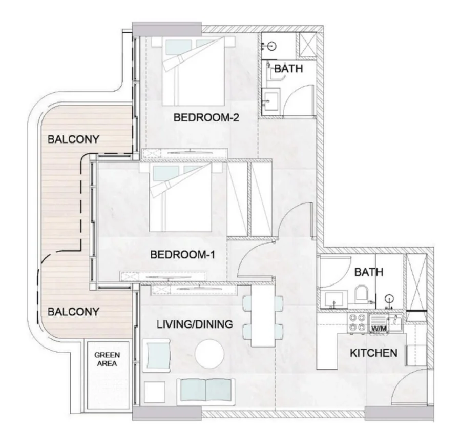 2 BR — 2 Bedroom Type E