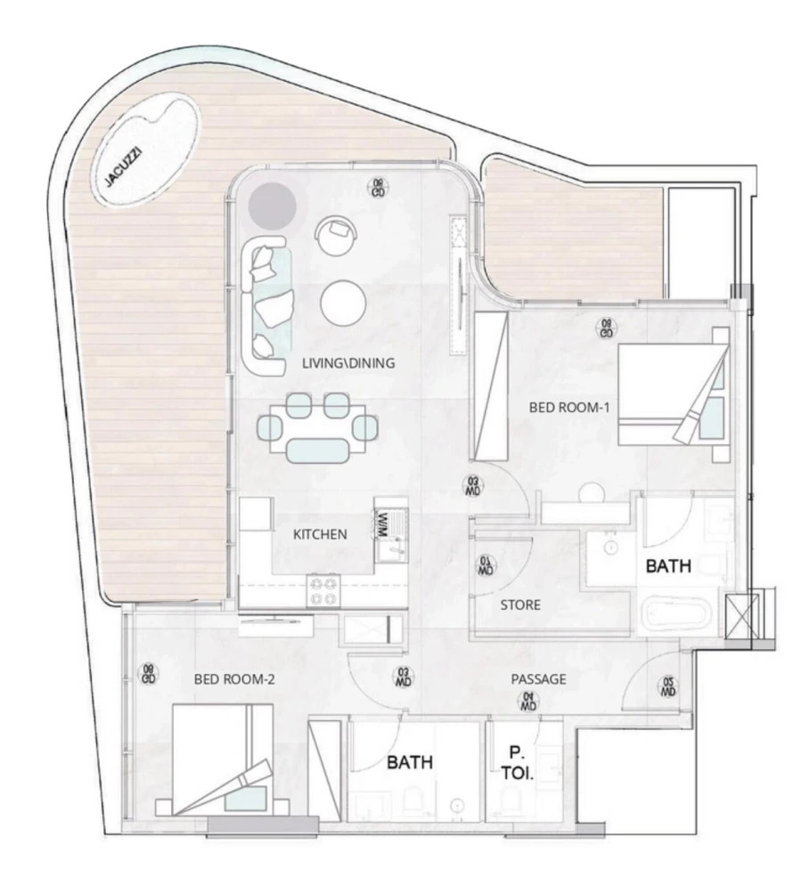 2 BR — 2 Bedroom Type A